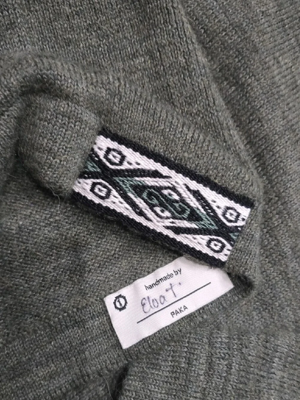 Olive Green Paka Hooded Men's Sweater - Picture 3 of 3